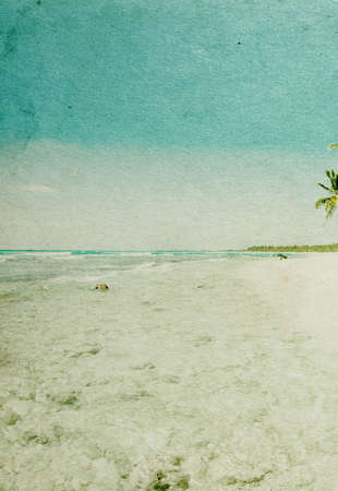 grunge image of tropical beachの写真素材