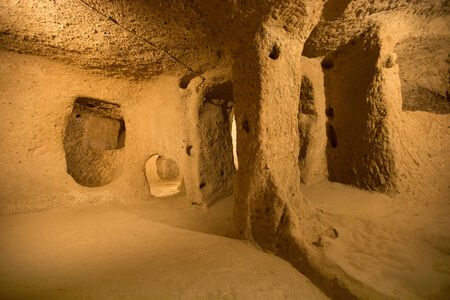 Derinkuyu cave city in Cappadocia Turkeyの写真素材