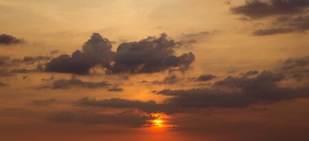 sky with clouds and sunの写真素材