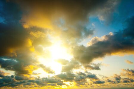 sky with clouds and sun