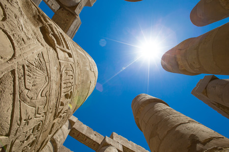 Ancient ruins of Karnak temple in Egyptの写真素材