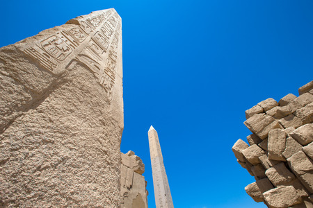 Obelisk of Queen Hapshetsut in Karnak, Egyptの写真素材
