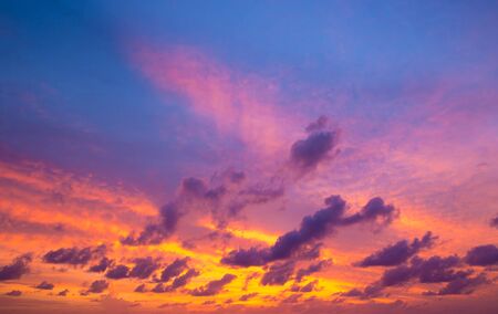 sunset and dark  cloudsの写真素材