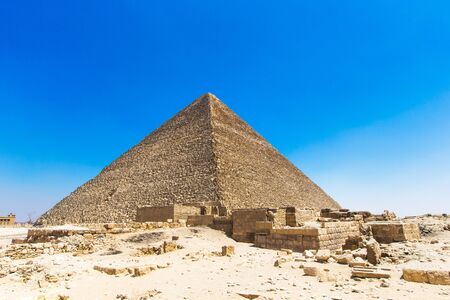 pyramids with a beautiful sky of Giza in Cairo, Egypt.の写真素材