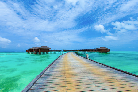 beach in Maldives with few palm trees and blue lagoonのeditorial素材