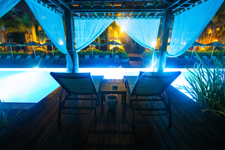 Swimming pool of luxury hotelの写真素材