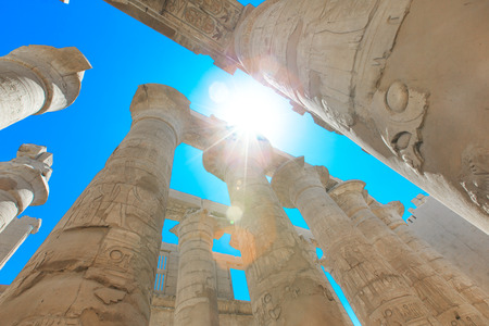 Ancient ruins of Karnak temple in Egyptの写真素材