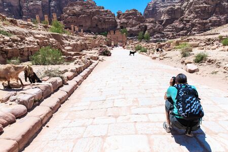 Jordanian desert at Petraの写真素材