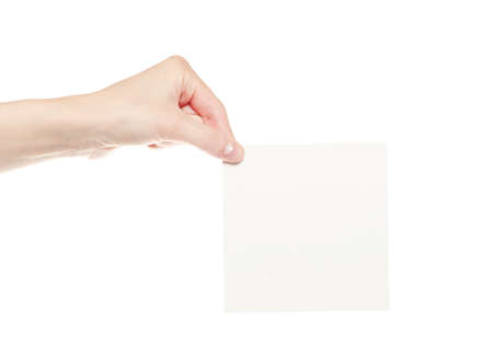 Hand hold blank business cardの写真素材