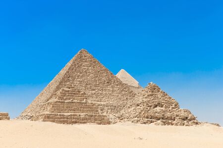 pyramids with a beautiful sky of Giza in Cairo, Egypt.の写真素材