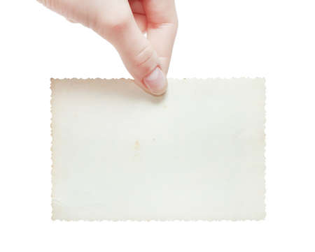 Hand hold blank business cardの写真素材