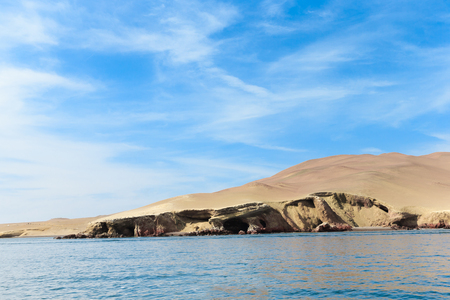 El Candelabro in Ballestas Islands, Peru, South Americaの写真素材