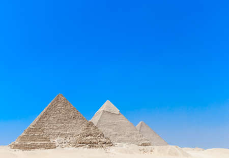 pyramids with a beautiful sky of Giza in Cairo, Egypt.の写真素材