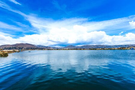 Titicaca lake near Puno, Peruの写真素材