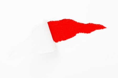 Torn paper banner, isolated on whiteの写真素材