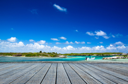 Caribbean sea and perfect skyの写真素材
