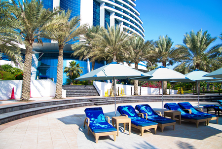 FUJAIRAH, UAE - November 16: Luxurious 5-star hotel Le Meridien Al Aqah Beach Resort on November 2, 2012 in Fujairah.のeditorial素材