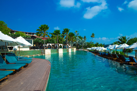 Beautiful swimming pool in Thailandのeditorial素材