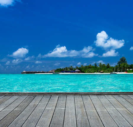 sea in Maldives. tropical beach in Maldives with  blue lagoonの写真素材