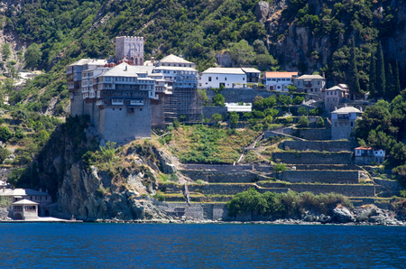 Dionissiou monastery, Athos Peninsula, Mount Athos, Chalkidiki, Greeceのeditorial素材
