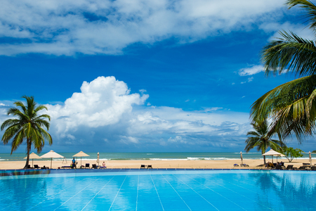 Swimming pool of luxury hotelの写真素材