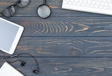 Office desk table of Business workplace and business objectsの写真素材