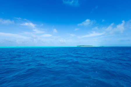 Tropical Maldives island with white sandy beach and seaの写真素材