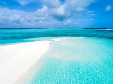 Beautiful aerial view of Maldives and tropical beach . Travel and vacation conceptの写真素材