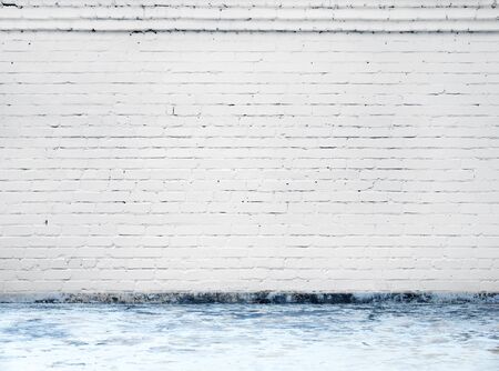 white brick wall background in rural room