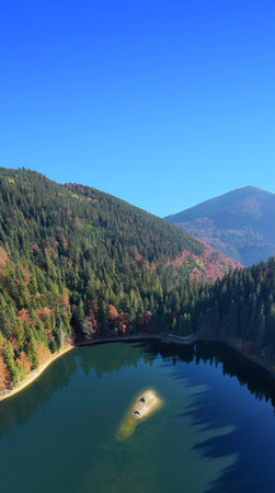 Synevir lake autumn colors