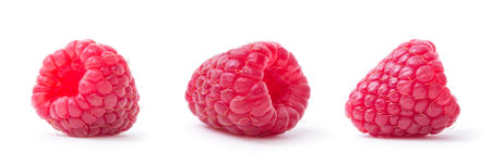Raspberry isolated. Raspberry on white. Raspberries.