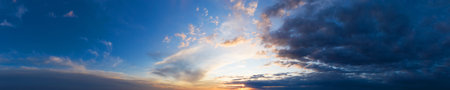 panorama sky. Beautiful cloud in the sunrise sky background. Sky banners background.