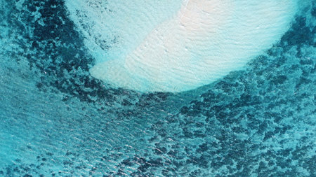Beautiful aerial view of Maldives and tropical beach . Travel and vacation concept