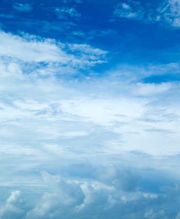 blue sky background with tiny cloudsの写真素材