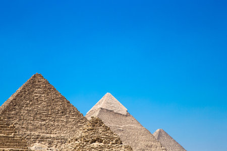 pyramids with a beautiful sky of Giza in Cairo, Egypt.の写真素材