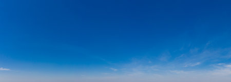 Panorama Blue sky and white clouds. Bfluffy cloud in the blue sky backgroundの写真素材