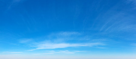 Panorama Blue sky and white clouds. Bfluffy cloud in the blue sky backgroundの写真素材