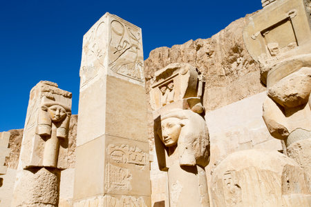 Ancient ruins of Karnak temple in Egyptの写真素材