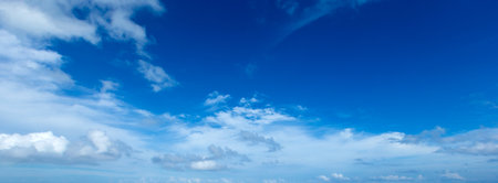 blue sky background with tiny cloudsの写真素材