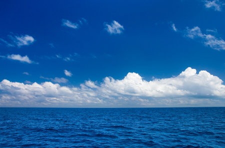 perfect sky and water of indian oceanの写真素材