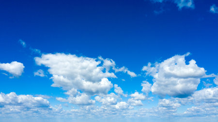Blue sky with white clouds.の写真素材
