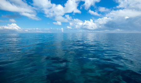 tropical sea under the blue sky. sea landscape.の写真素材