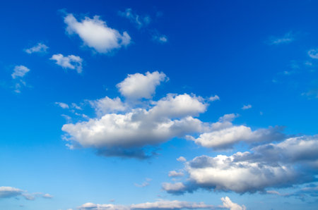 Blue sky with white cloudsの写真素材