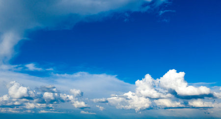 Blue sky with white clouds.の写真素材