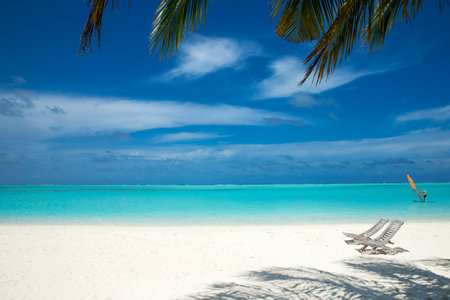 beautiful beach and tropical seaの写真素材