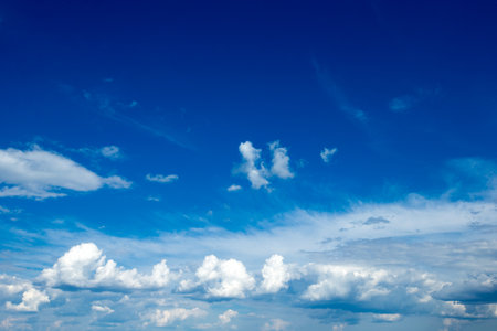 Blue sky with white cloudsの写真素材