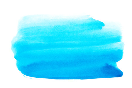 Abstract blue watercolor background. The color splashing on the paper. hand drawn.の写真素材