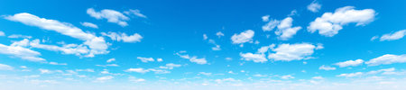 Panorama Blue sky and white clouds. Bfluffy cloud in the blue sky backgroundの写真素材