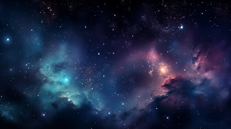 Abstract space background. Space dark background with fragment of our galaxyの素材