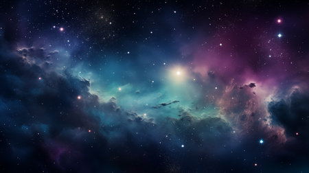 Abstract space background. Space dark background with fragment of our galaxyの素材